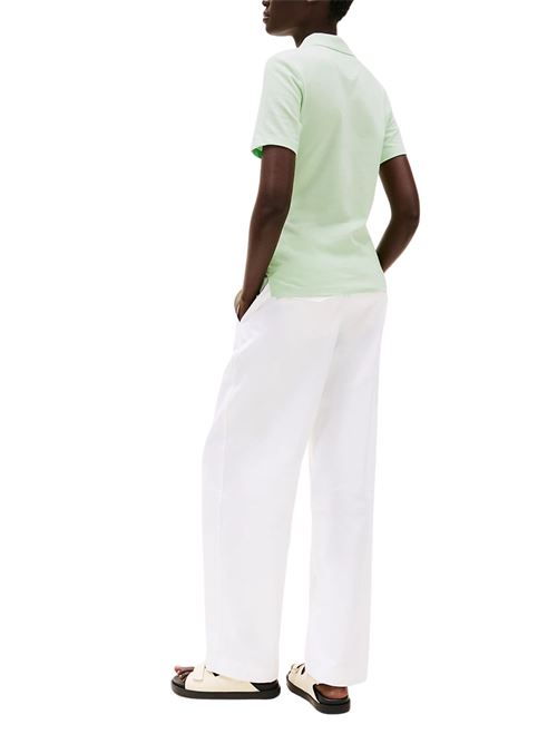 Polo donna verde in cotone Tommy Hilfiger | WW0WW43225LXY